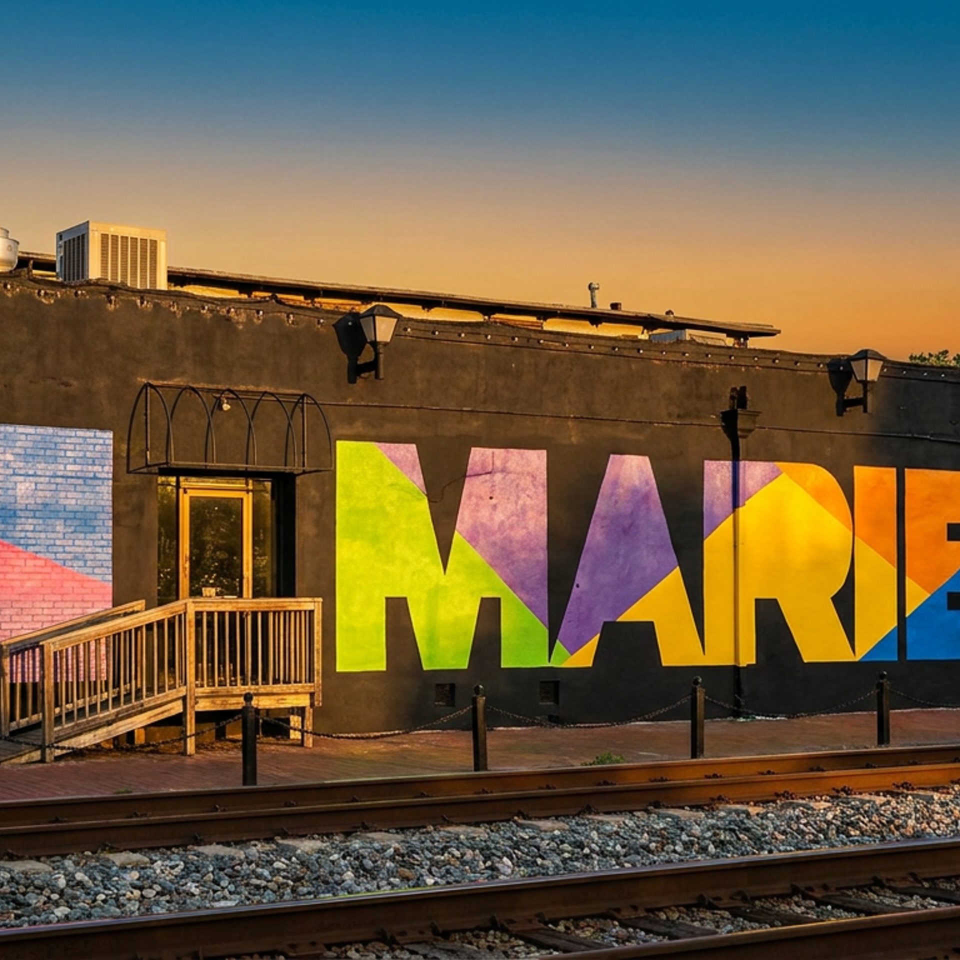 On Marietta Square, next to the tracks